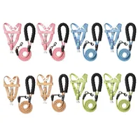 Dog Collars & Leashes Soft Harness Set With Leash Pet Harnesses Vest For Puppy Outdoor HikingDog