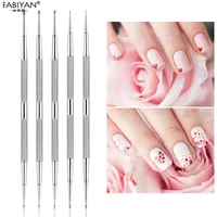 5pcs/Set Manicure Tools Nail Art Dotting Rawt Rawntone Flower Pen Pen Crystal 2 в 1 Двойной дизайн живопись 171