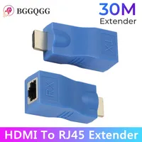 BGGQGG HDMI Extender 1080P RJ45ポートLANネットワークHD拡張30M OVER CAT5E / 6 UTP LANイーサネットケーブルHDTV MonitorFree Deli