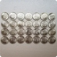 28pcs Morgan 달러 1878-1921 "P / S / O"다른 날짜 Mintmark 실버 도금 복사본 동전 금속 공예품 제조 공장 가격