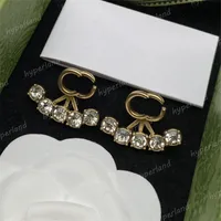 Women Diamond Orecchine Designer di lusso Gioielli Orello Ore Orello Gold Hoops Lettere di orecchie di perle 925 Bouci d'argento Doreilles con cerchio in scatola