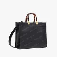2022 Totväskan Sunshine Shopping Bag Medium Totes Roma Leather Fendace Handväskor 11 färger 35x31x17cm #FST-01