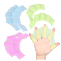 Schwimmfinger -Webbetthandschuhe Flossen Silikon Hand Flipper Palm Accessoires Kinder Schwimmhandschuhausrüstung