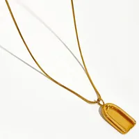 Anhänger Halsketten Peri'sbox Edelstahl einzigartige gewölbte Tür Halskette Frauen Trendy 18 K PVD Plattiertes Kragen Nicht -Anlauf -Schmuckhelfer