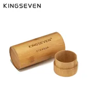 KINGSEVEN Sunglasses Wood Natural Bamboo Material Cylindrical Box Custom For Wholesale   Drop 220511