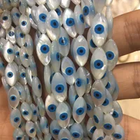 10Pcs Lot Evils Eye White Natural Mother of Pearl Shell Beads for Making DIY Charm Bracelet Necklace Jewelry Finding Accessories Q221c