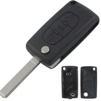 Jingyuqin Zdalne składanie 3 przyciski FOB Pokrycie skorupy klucza samochodowego dla Citroen C2 C3 C4 C6 C6 C8 dla Peugeot 407 407 307 308 607 CE0536295I