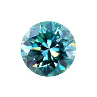 Cyan Moissanite Bue Green Color 1.0ct Round Cut Shape Loose Diamonds Gemstones女性ジュエリーH220423