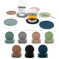 2022 new silicone coaster Saucers pentagonal pyramid wine coaster round thickened can be equipped with storage bracket