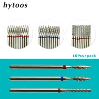 HYTOOS 10PCS Tornado Flame Nail Drill Bits Diamond Cutters voor manicure Cuticle Clean Burr Diamond Mill Nails Accessoires Tool 220518