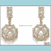 Brincos de garanhão jóias A Dita Ch Studs de Pearl 5A Diamantes de alta qualidade Diamantes Legers Anti alergia Mulheres designers Saler Moda Retro Brass