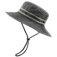 세탁면 버킷 모자 줄무늬 부니 모자 고품질 UV 보호 태양 모자 밥 파나마 모자 220527