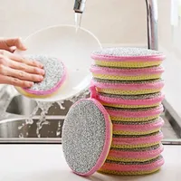 5st Double Side Dishwashing Sponge Pan Pot Dish Wash Sponges Hushåll Rengöringsverktyg Köksbeteckningsbeslag borste