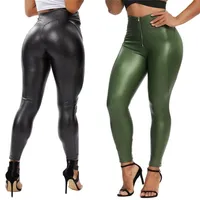 Leggings High Waist Pu Leather Yoga Pantalons Femmes S faux leggins Sexy Curvy Elastic Contmy Fitness Rucched 220518