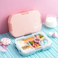 Portable Lunch Box For Kids School Microwave Plastic BentoBox With Compartments Salad Fruit Food ContainerBox Healthy Material