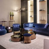 Muebles de sala de estar European Design Villa Center Mesa de café de lujo Fabricante de metales modernos 10 años personalizables