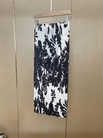 Etek kadın ağacı yansıma baskısı pileli uzun etek 2022 yaz elastik bel yarık orta uzunlukta jupe foe ladyskirts