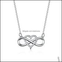 Hanger kettingen hangers sieraden geknoopte liefde ketting eenvoudige mode holle 8 woorden vorm hartvormige kruis sleutelbeen ketting vrouwen weddi