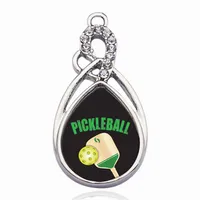 Pickleball Circle Charms Copper Pendant For Necklace Bracelet Connector Women Gift Jewelry Accessories286U