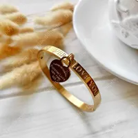 Hot Classic Stainless Steel and Bangles for Women Lover Bracelets with Forever Love Heart Pendant Luxury Jewelry Brand