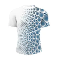 Tシャツ3D Redemoinho Tridimensional Para Homem ComImpressãodeverãoGolaO、EngraçadaカジュアルDiáriaメンズTシャツ