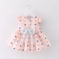2022 yeni moda bebek kız elbise prenses giyim sevimli 2pcs set parti pamuk çiçek çocuklar yay şapka kolsuz tatlı 1-3y