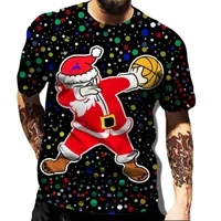 Erkek Tişörtleri Yaz 3d Baskılı Noel Sevimli Noel Baba Kostüm Klasik Erkekler T-Shirt Sıradan Kısa Kollu Hip Hop Streetwearwearmen Me
