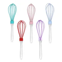 10 Inch Manual Silicone Egg Beater Kitchen Tools Handheld Kitchen Mixer Transparent Handle Household Baking Accessories
