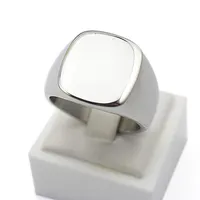 Bulk Ganzes Gravel Polished Plain Custom Design Silber Titan aus Edelstahl Schmuck Customized Signet Ring Band335J