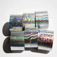 120Mroll Laser Clear Transfer Foil For Salon Holographic Broken Glass Stamping Nail Stickers Press On Paper 220607