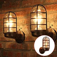Wall Lamp Vintage Industrial Unique Light Cage Guard Sconce Loft Modern Indoor Lighting Lamps Holder Iron Copper LightingWall