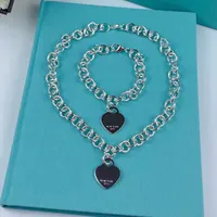 LOVE Heart Necklace Bracelet Designer Jewelry Sets womens bracelets necklaces for women Birthday Christmas Gift Wedding Jewelrys