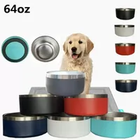 Dog Bowls 64oz Stainless Steel Tumblers Double Wall Pet Food Bowl Large Capacity 64 oz Pets Supplies Mugs