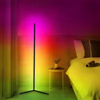 Lámparas modernas de piso LED RGB Ambiente de iluminación interior Bluetooth Control remoto Luz de pie Decoración del comedor del dormitorio del dormitorio