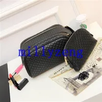 2016 New Portable Cosmetic Bag High-end Double Zipper Wash Bag Travel Essential Cosmetics Storage Bag292m