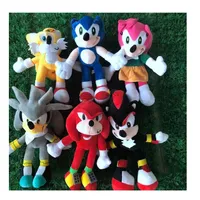 28cm New Arrival Sonic the hedgehog Tails Knuckles Echidna Stuffed animals Plush Toys gift