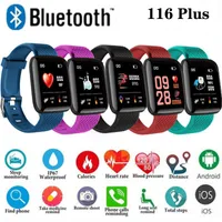 116PLUS SMART Relógio Pulpetores da faixa Touch Touch Screen Bluetooth Pulseiras de pulseira real Freqüência cardíaca Sleep SMONET SMARTBLABRABRA