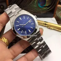 Verkaufe neue 42 mm in Übersee 4500V/110A-B128 Blaues Zifferblatt Automatische Herren Watch Silver Case Gents Uhren Edelstahlarmband High Qual2003