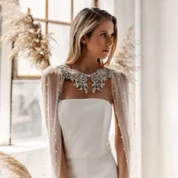 Perles de 3 mètres Cristal Bridal Mariage Jacket Wrap 2022 Mariée à la main Bolero Châles de veste pour femmes pour femmes mariées