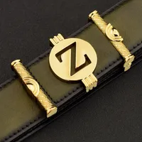 أحزمة عالية الجودة 3.3 سم من الجلد الأصلي أزياء Z حزام مشبك حزام البقر الفاخرة مع أحواض التصميم الصلبة الذهبية
