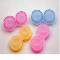 Plastic Contact Lens Box Holder Portable Small Lovely Candy Color Eyewear Bag Container Contact Lenses case randoml colors286C