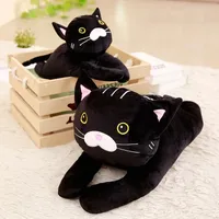 Kawaii Cartoon Black Cat Doll Fuge Kitten Toys Cushion Cushion Child Toy Rag Gifts Decoración del hogar LA448