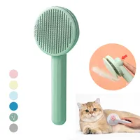 Dog Grooming Macaron color single-sided round wire comb to remove floating hair cat self-cleaning needle comb pet