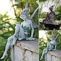Décorations de jardin Statue de fée Tudor et Turek Résine Sit