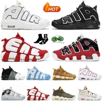 Uptempo Scottie Pippen Basketball Shoes Mens Womens Air More Ptempo Rosewell Raygun Black University Blue UNC Bulls Pack Pack White Varsity Red Sports Кроссы