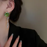 Dangle Chandelier 2022 New Simple Flower Long Tassel Earrings 한국 패션 쥬얼리 펄 이어 라인을위한 여자 액세서리