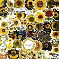 50PCS Plants Sunflower Graffiti Stickers Aesthetics For Motorcycle Luggage Car Diy Waterproof Decals Wholesale Cute Stationery