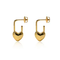 INS Air Ballon Gold Ored Orets Stud Love Lock Female Niche Design High Quality Peach Heart Fashion All-Match Jewelry Accessories Gift