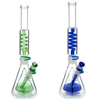 Vintage 19inch Freezable Glycerin Coil Pyramid Beaker GLASS BONG Hookah Smoking Pipes can put customer LOGO by DHL UPS