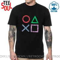 Camisetas para hombres Vintage PS logo camiseta Camiseta Xbox Juego PlayStation T-shirt Streetwear Tee PS5 PS3 PS2 PS1 Gamer Manga corta Algodón
